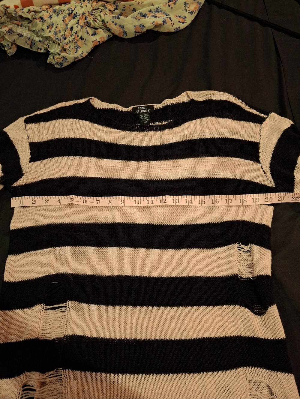 Social Collision Ripped Striped Sweater - Picture 5 of 5
